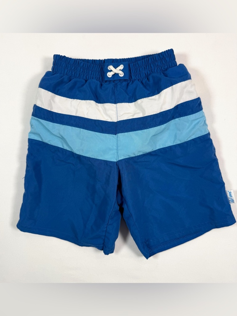 I PLAY. Toddler Boys' Blue Stripe UPF 50+ Swim Trunks Coastal Resortwear Size 3T